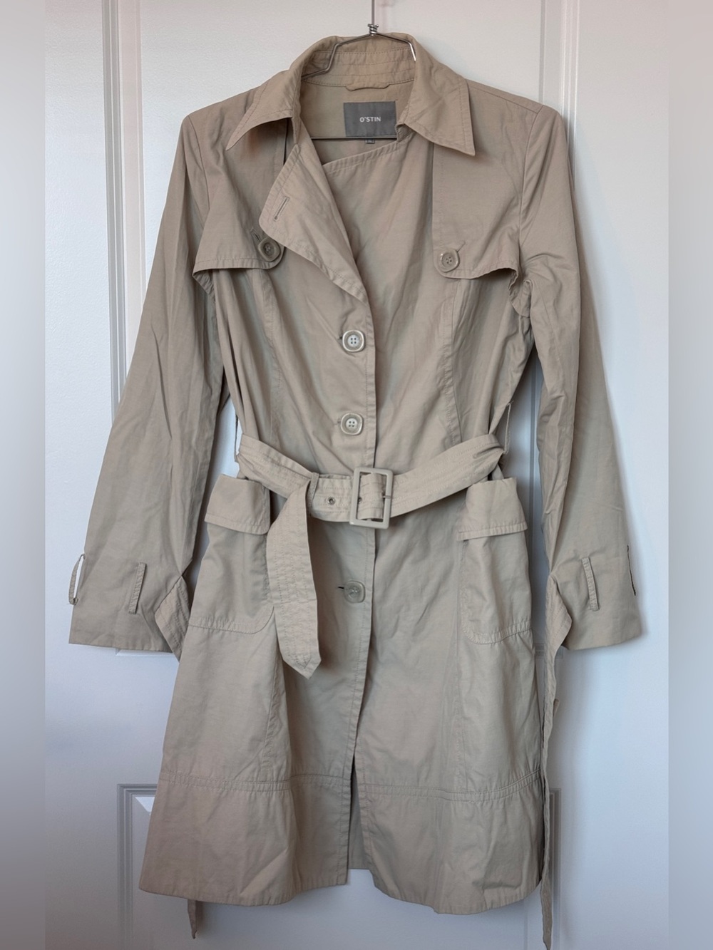 O'Stin Women's Lightweight Trench Coat - Cream size XL